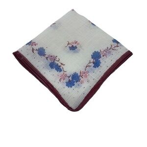 Vintage Handkerchief Handie Floral Design Multi Color 9.5in x 9.5in